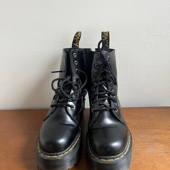 Dr. Marten Jadon Boot Smooth Leather Platforms in Black - Picture 2 of 9